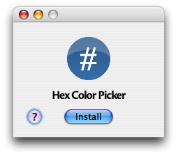 The custom lightweight two-button Hex Color Picker installer