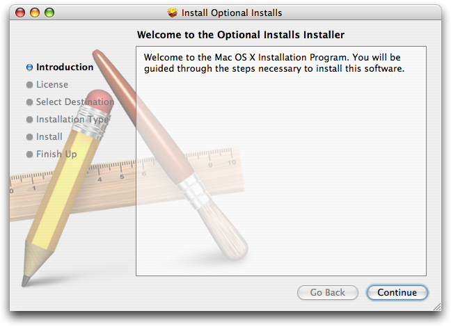 The Mac OS X Installer application